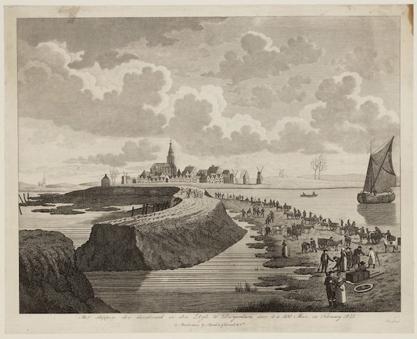 Doorbraak dijk Durgerdam 1825